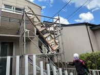 大分市北下郡　足場組立状況